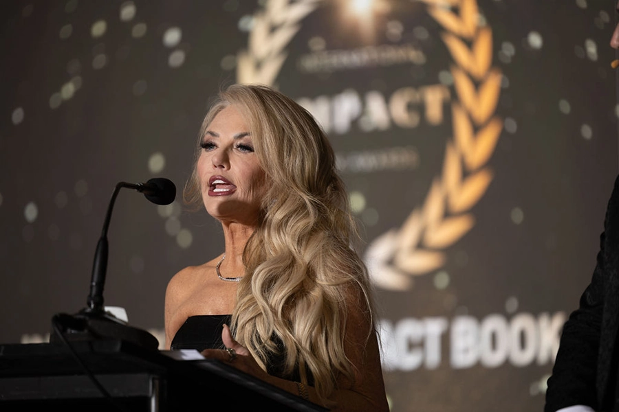 Michelle Bishop Speaking at the Impact Awards Ceremony